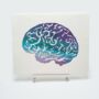 Blue Watercolour Brain Cross Stitch Kit, thumbnail 2 of 8