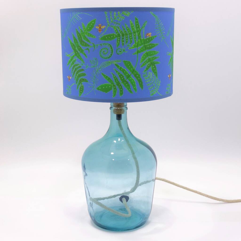 Recycled Glass Lamp 36cm Bottle, Glass Bottle Table Lamp Base