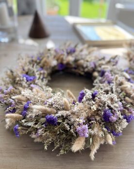 Dried Wreath With Purple Flowers, 5 of 5
