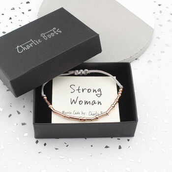 'Strong Woman' Morse Code Bracelet, 4 of 7