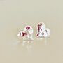 Silver Hammered Heart Stud Earrings, thumbnail 4 of 6