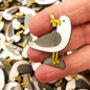Seagull With A Stolen Chip Fun Enamel Pin Badge, thumbnail 3 of 5