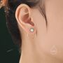 Double Circle Aqua Green Opal Ear Jacket, thumbnail 1 of 10