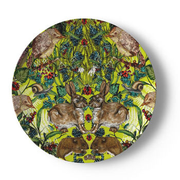 Spring In The Thicket Bone China Plate In Bright Green Large, 4 of 4