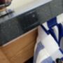 Velcro Sink Skirt, Royal Blue Thick Stripes Cabinet Curtain Bespoke, thumbnail 4 of 6