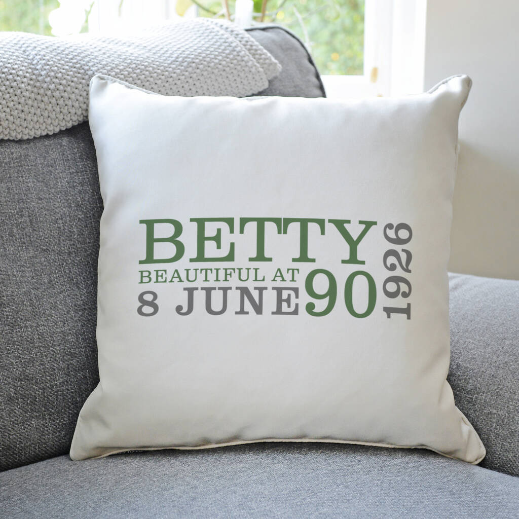 Personalised 90th Birthday Cushion, 1 of 4