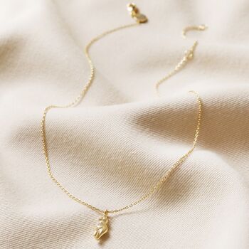 Feminine Figure Pendant Necklace In Gold Plating, 3 of 8