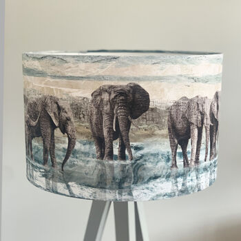 Safari Elephant Fabric Drum Lampshade, 2 of 4
