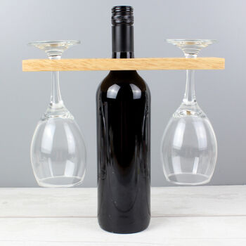 Personalised Wine And Glass Wooden Butler Gift, 4 of 4