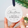 Personalised Our First Christmas Mr And Mrs Ornament, thumbnail 3 of 7
