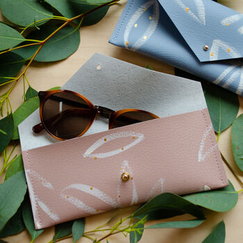 Personalised Recycled Leather Pastel Glasses Case, 4 of 11