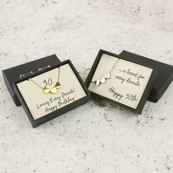 30th Birthday Hearts Necklace, A Heart For Every Decade, 6 of 10