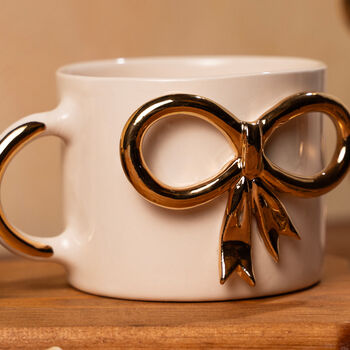 Gold Bow Tie Ribbon Mug With 24ct Gold Handle, 2 of 8