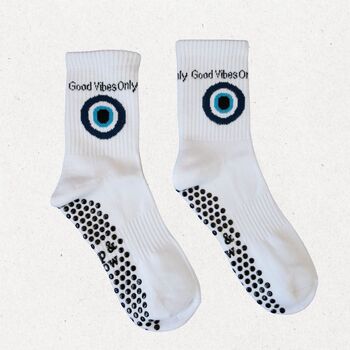 'Good Vibes Only' Grip Socks, 2 of 3