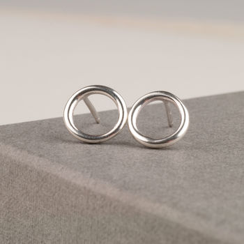 Handmade Simple Sterling Silver Circle Studs, 3 of 6