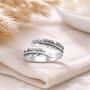 Sterling Silver Adjustable Feather Ring, thumbnail 1 of 3