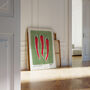 Three Chillis Hand Painted Art Print, thumbnail 2 of 6