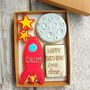 Personalised Rocket Hand Iced Cookie Letterbox Gift, thumbnail 1 of 2