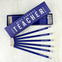Personalised ‘Best Teacher Ever’ Pencil Box With 12 Blue Hb Pencils – Teacher Gift, thumbnail 2 of 3
