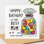Best Mum Jelly Bean Birthday Card, thumbnail 1 of 2