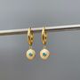 Gold Plated Coin Oval Hoop Earring, thumbnail 2 of 3