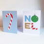 Candy Cane And Noel Christmas Cards Four Pack, thumbnail 4 of 4