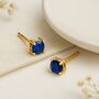 Solid 9ct Gold September Sapphire Birthstone Stud Earrings, thumbnail 1 of 4