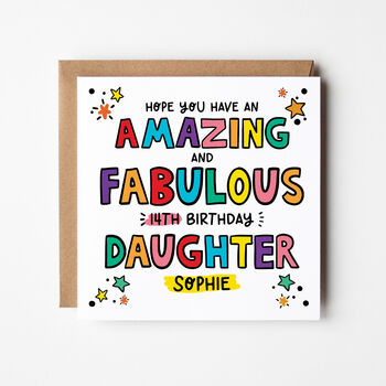 Amazing Awesome Daughter Birthday Card Any Age, 2 of 5