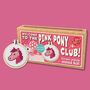 Welcome To The Pink Pony Club! Pony Mini Matchbox Cross Stitch Kit, thumbnail 1 of 6