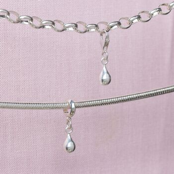 Sterling Silver Teardrop Charm, 2 of 7
