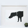 Intrigue Black Dog And Butterfly Screen Print, thumbnail 1 of 3