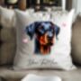 Personalised Doberman Hearts Cushion Cover Gift B, thumbnail 2 of 2