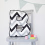 Personalised Monochrome Letter Cushion, thumbnail 2 of 7
