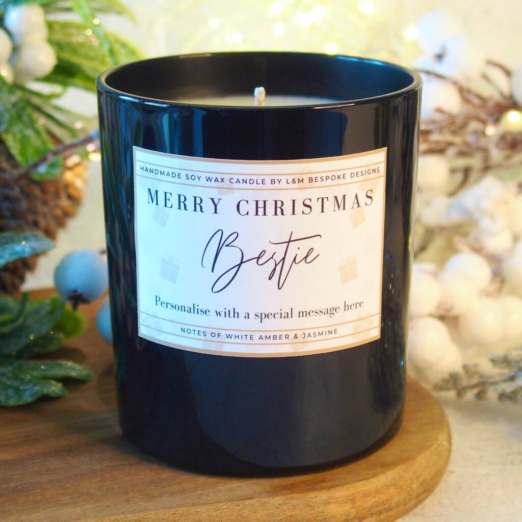 Bestie Personalised Christmas Candle By L&M Bespoke Designs