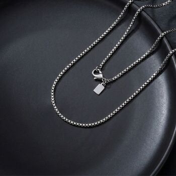 Box Chain Silver Necklace, 5 of 8