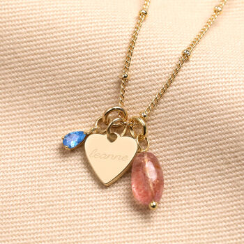 Personalised Heart And Crystal Charm Necklace, 4 of 7