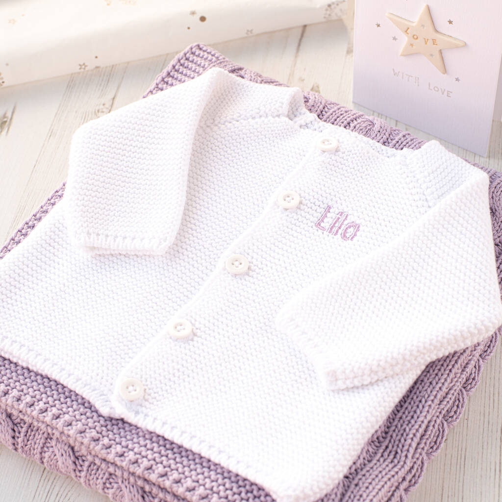 Toffee Moon White Christening Bubble Cardigan, 1 of 12