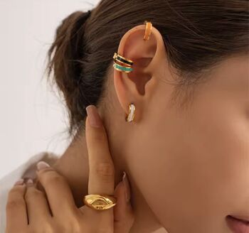 Gold Plated Mini Hoop Earrings, 3 of 3