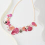 Hammered Fuchsia Pink Four Tone Statement Necklace, thumbnail 5 of 9