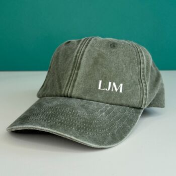 Personalised Initials Vintage Style Cap, 3 of 4
