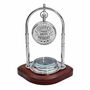 Personalised Chrome 9th Anniversary Desk Clock With Compass, thumbnail 5 of 8