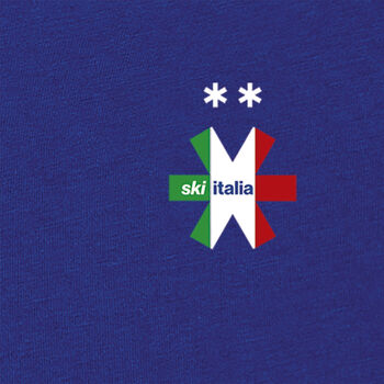 Ski Italia Blue Organic Snowsport T Shirt, 5 of 7