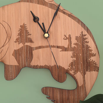 Wooden Engraved Carp Fishing Clock Gift For Anglers, 5 of 5