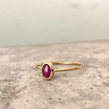 18ct Glod Classic Ruby Cabochon Ring, 5 of 7