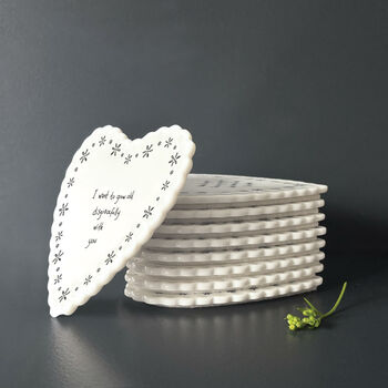 Scallop Heart Coaster I Want To Grow Old Disgracefully, 4 of 4