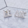 Alphabet Double Initial Sterling Silver Cufflinks, thumbnail 1 of 5