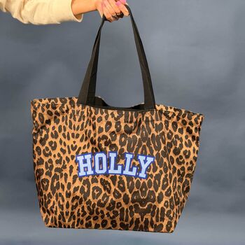 Personalised Slogan Leopard Print Shopping Bag, 4 of 4