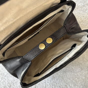 Women's Black Leather Backpack, 3 of 3