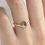 Ruby Solitaire Chevron Engagement Ring, thumbnail 1 of 3