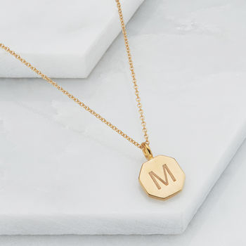 Gold Or Silver Personalised Hexagon Pendant Necklace, 6 of 10